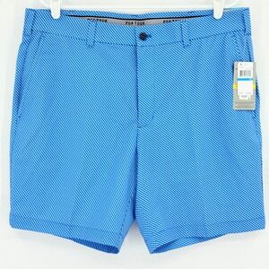PGA TOUR Men's Blue Golf Shorts Size 36 Geo Pattern Active Gripper Waistband NWT